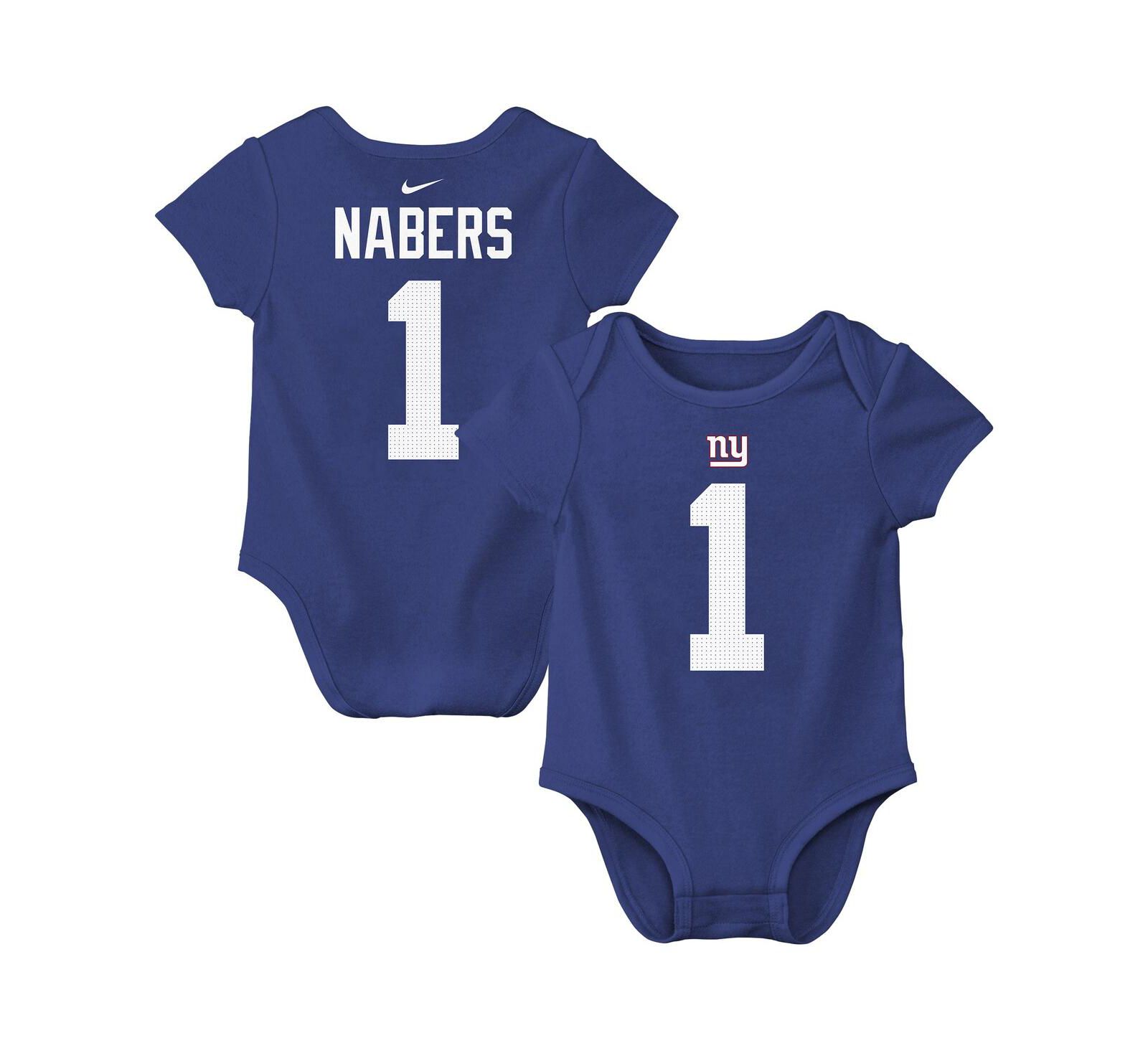 Боди Nike для малышей Malik Nabers Royal New York Giants Player Name & Number