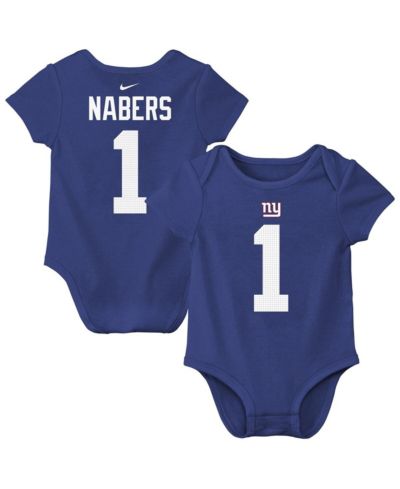 Боди Nike для малышей Malik Nabers Royal New York Giants Player Name & Number