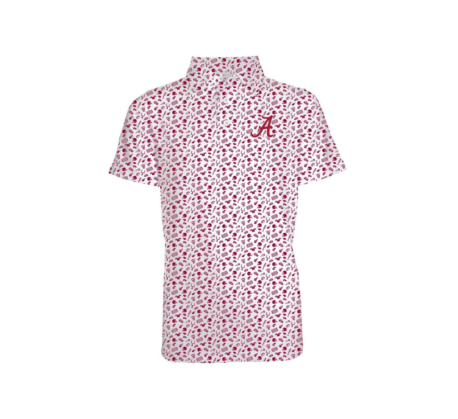 Garb Toddler Cardinal Alabama Crimson Tide Tom Allover Print Performance Polo Shirt