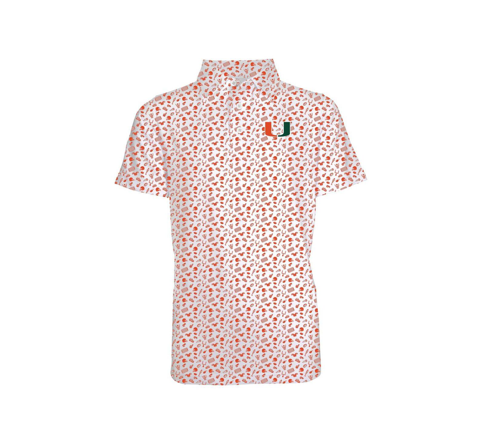 Детское поло Garb Orange Miami Hurricanes с принтом Tom Allover Print