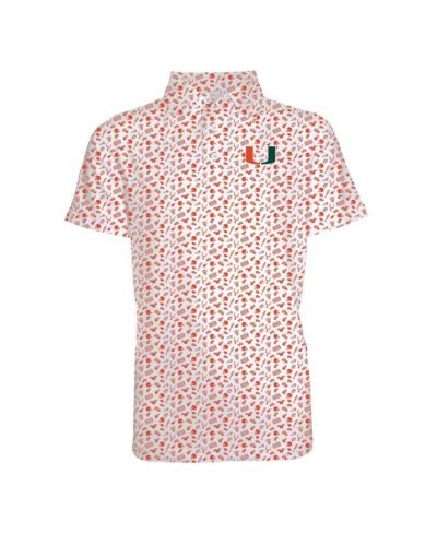 Garb Toddler Orange Miami Hurricanes Tom Allover Print Performance Polo Shirt