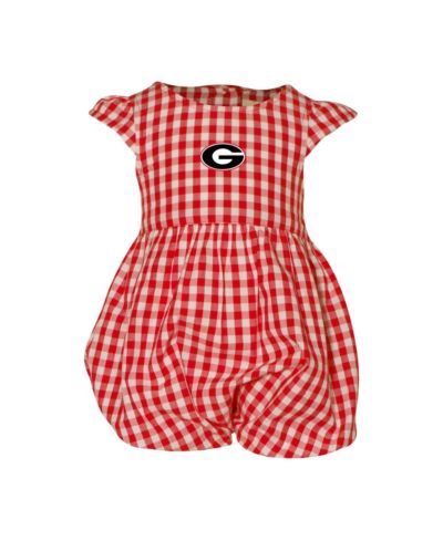 Garb Baby Boys and Girls Red Georgia Bulldogs Cara Gingham Ruffled Bodysuit