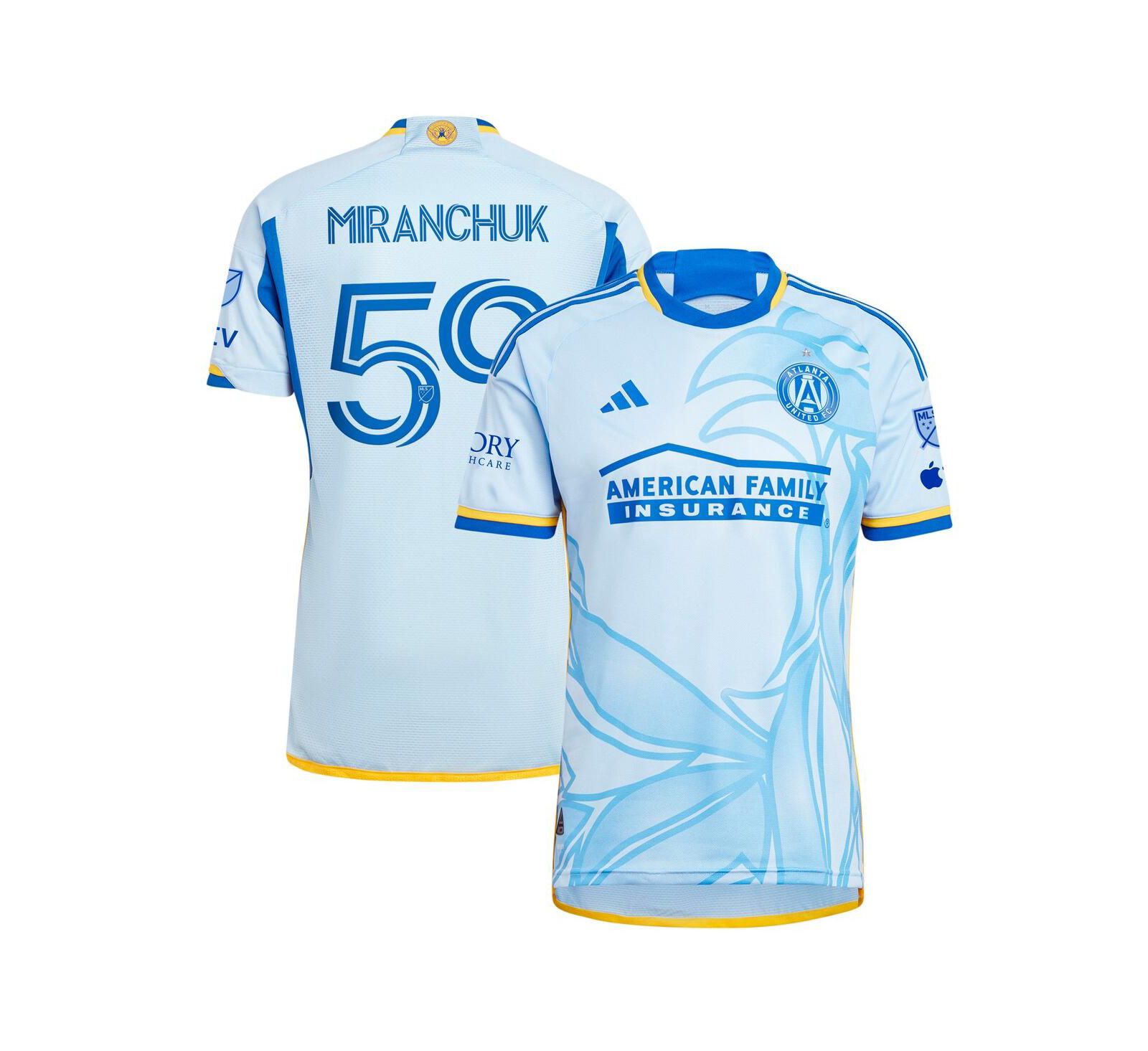 Мужская джерси Adidas Aleksei Miranchuk Atlanta United FC 2024 The Resurgens Light Blue