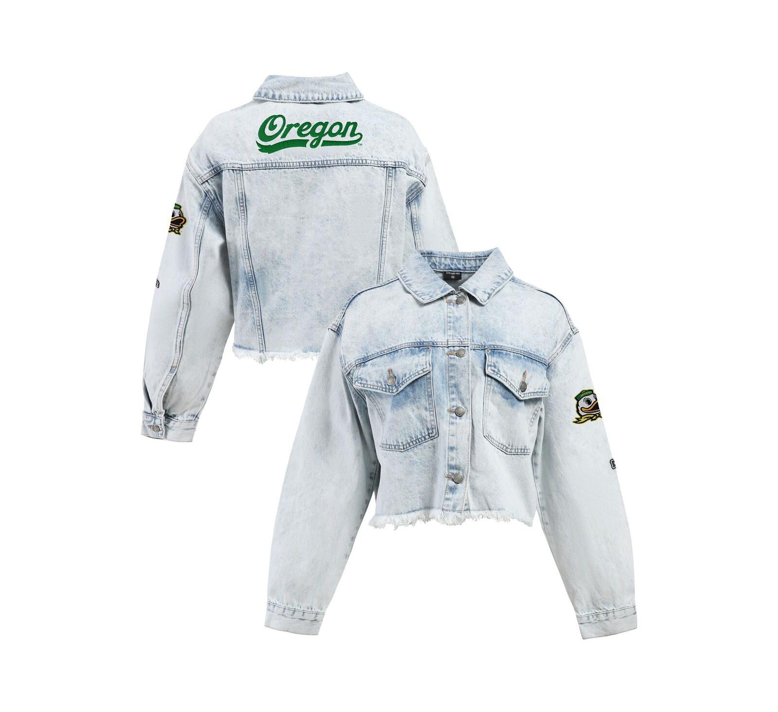 Женская джинсовая куртка Hype and Vice Oregon Ducks светлая