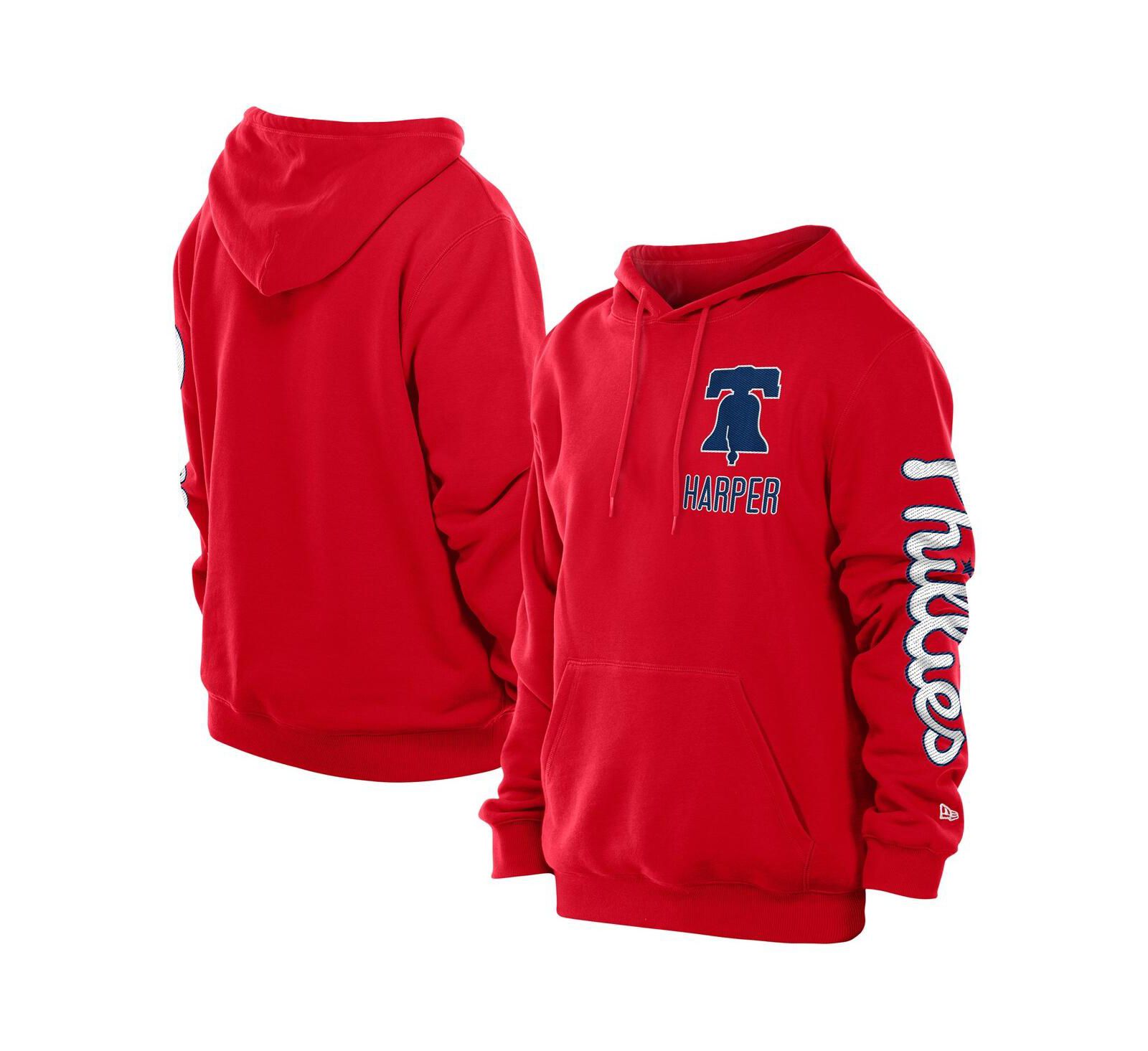 Мужское худи New Era Bryce Harper Red Philadelphia Phillies Design Lab Pullover Hoodie