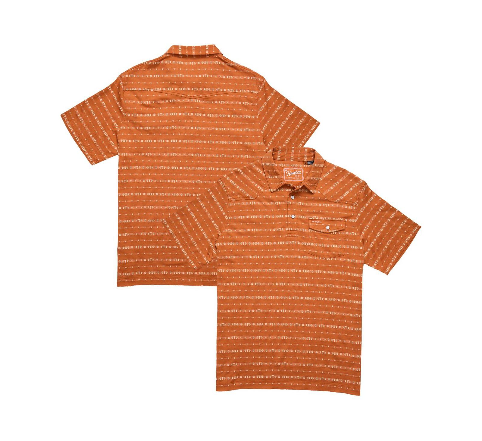 Howler Brothers Men's Texas Orange Texas Longhorns Jacquard Ranchero Polo Shirt