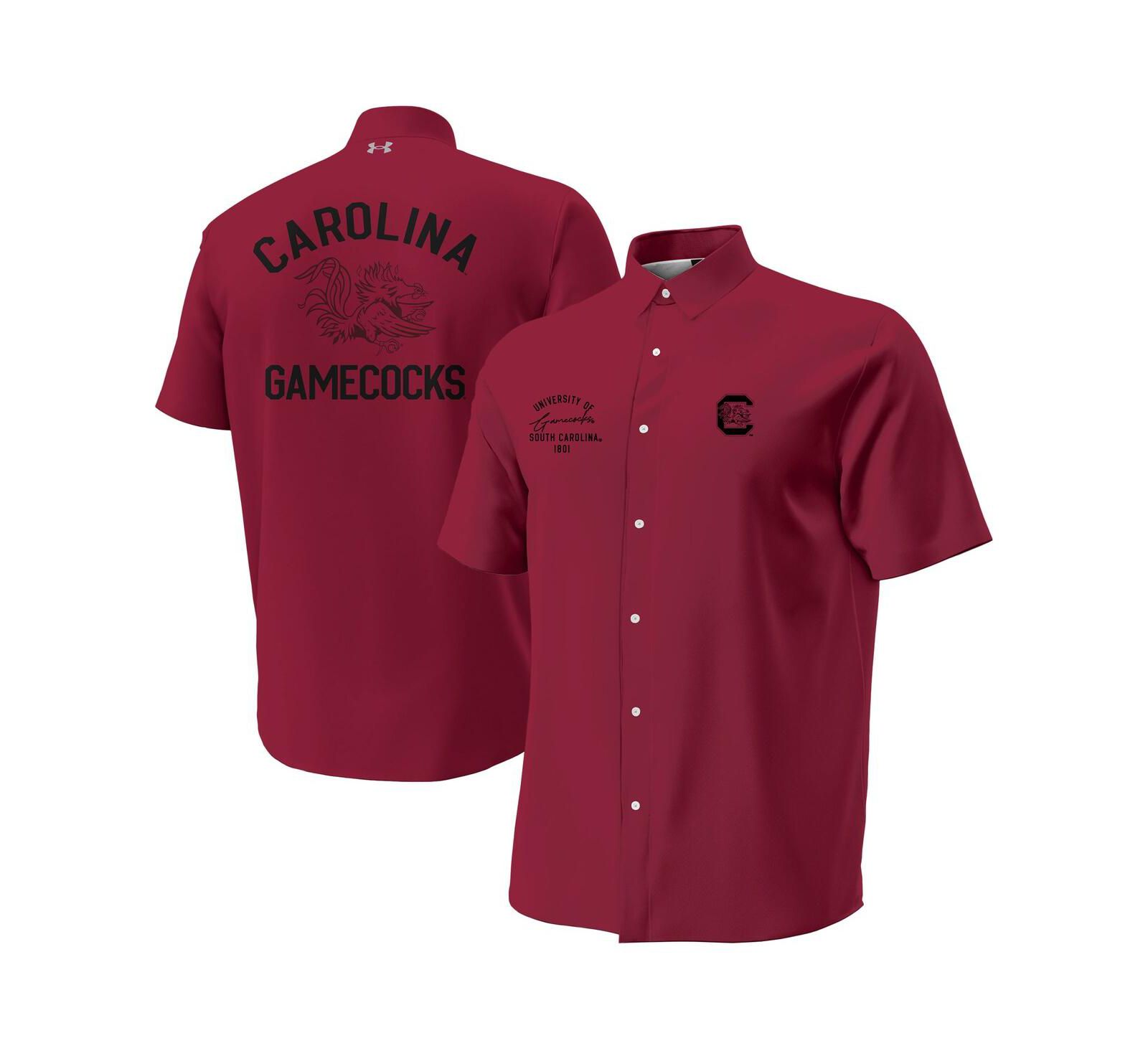 Under Armour Мужская рубашка Garnet South Carolina Gamecocks Gameday ArmourFuse Camp Button-Up