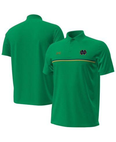 Under Armour Men's Green Notre Dame Fighting Irish Performance Drive Chest Stripe Polo Shirt