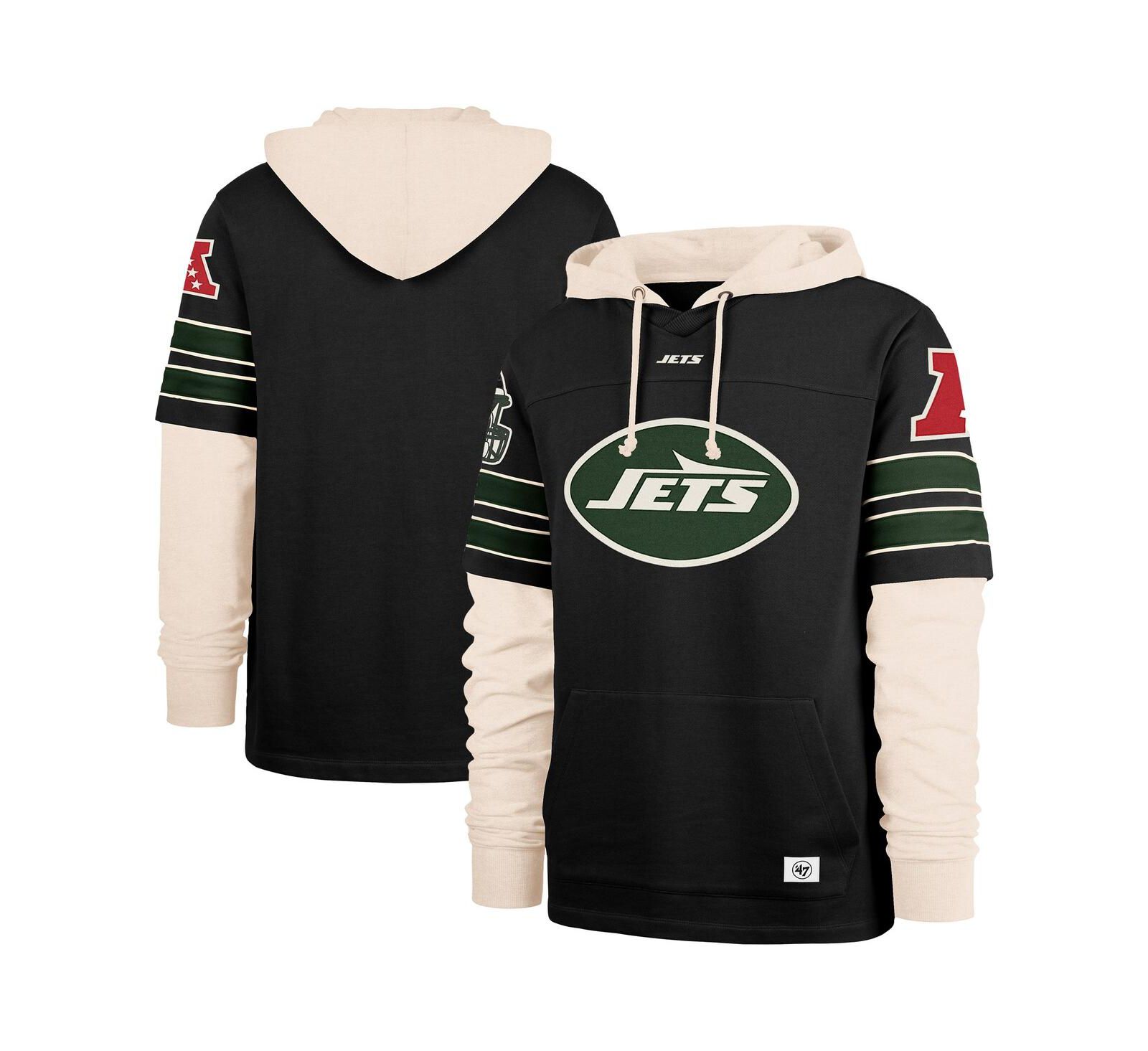 Мужское худи '47 Brand Black New York Jets Split Zone Cornerback Duo
