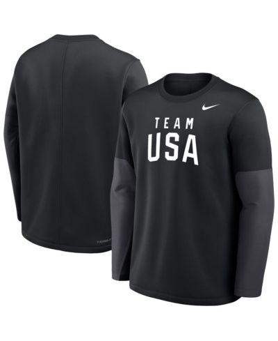 Мужская футболка Nike Team USA Coaches Therma-FIT Black Long Sleeve
