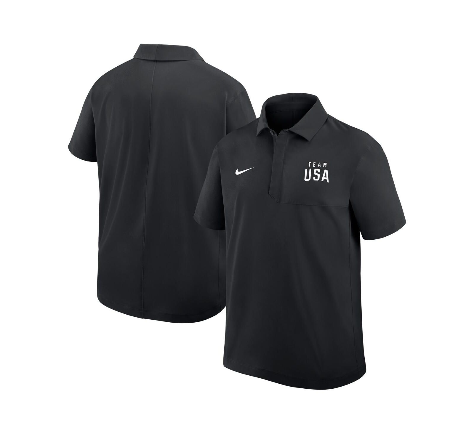 Nike Men's Black Team USA Woven Polo Shirt