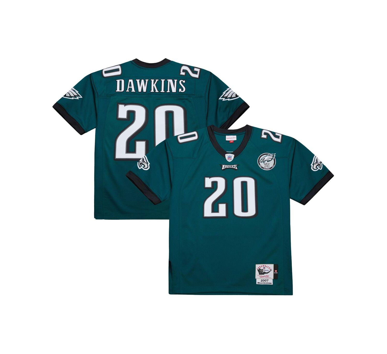Mitchell & Ness Men's Brian Dawkins Green Philadelphia Eagles 2007 Authentic Throwback Retired Player Jersey