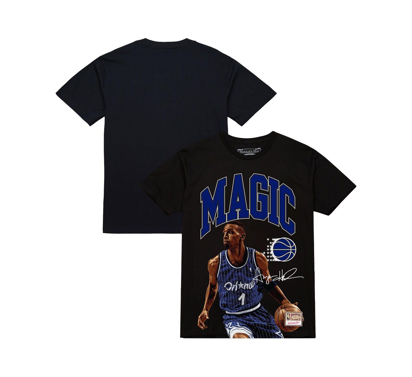 Mitchell & Ness Men's Penny Hardaway Black Orlando Magic Hardwood Classics Player Arch T-Shirt
