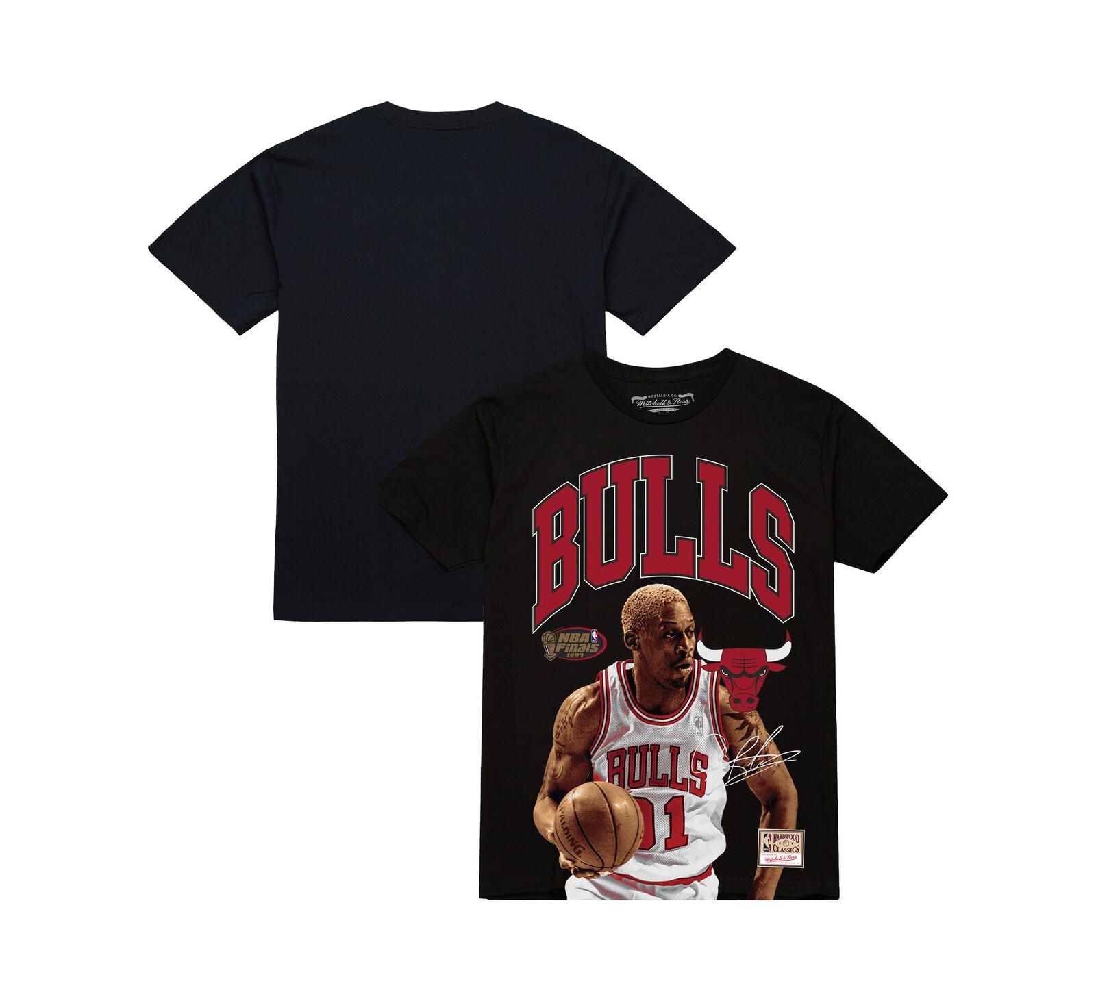 Мужская футболка Mitchell & Ness Dennis Rodman Black Chicago Bulls Hardwood Classics