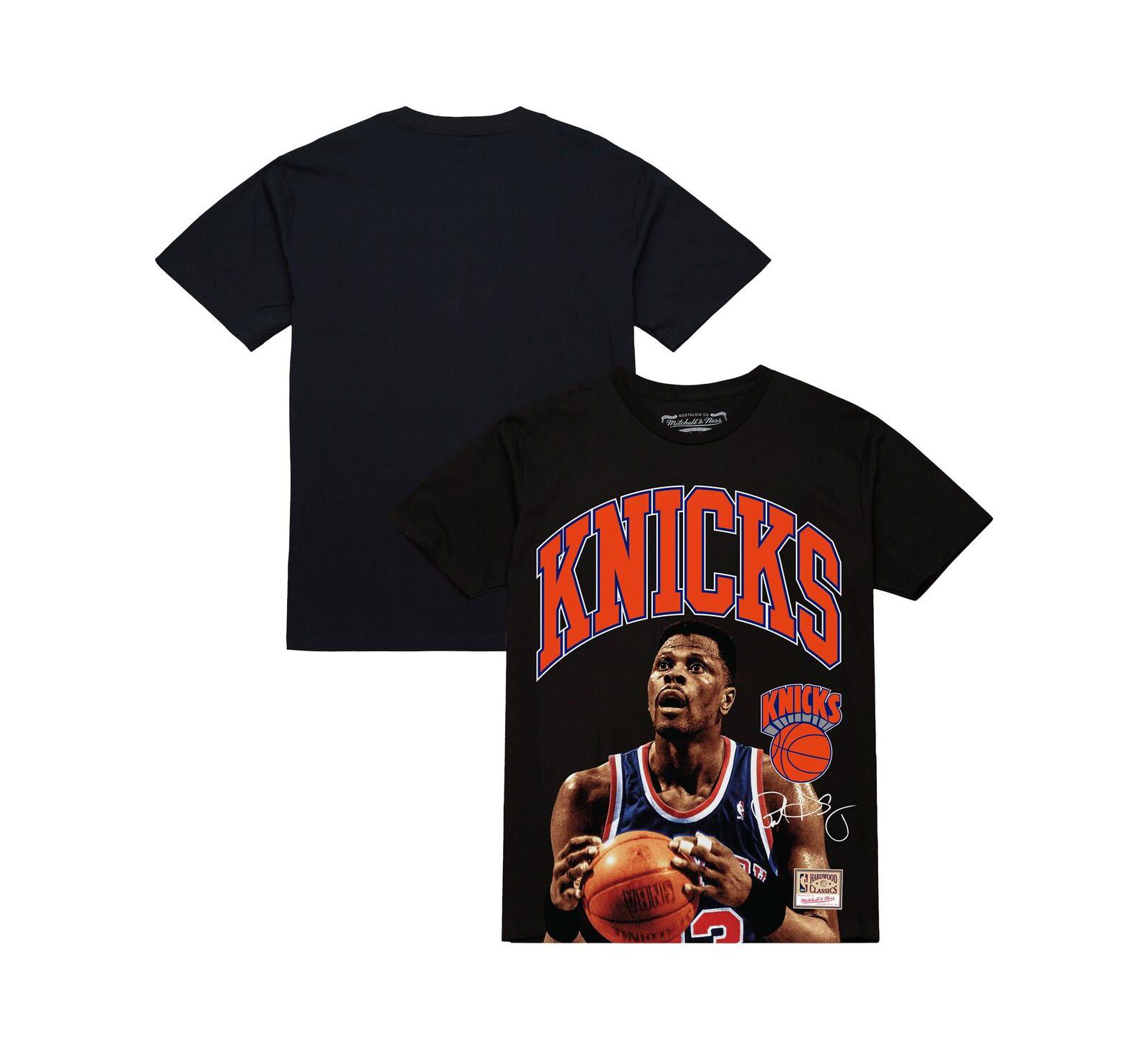 Mitchell & Ness Men's Patrick Ewing Black New York Knicks Hardwood Classics Player Arch T-Shirt