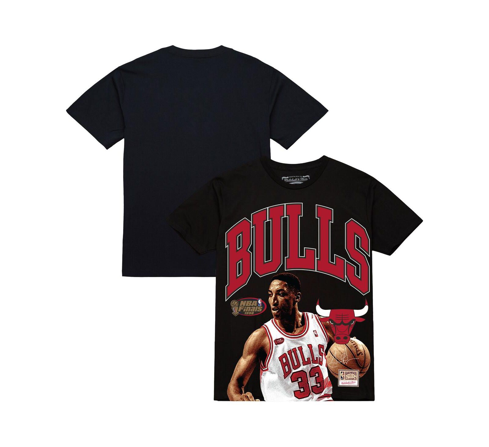 Mitchell & Ness Men's Scottie Pippen Black Chicago Bulls Hardwood Classics Player Arch T-Shirt