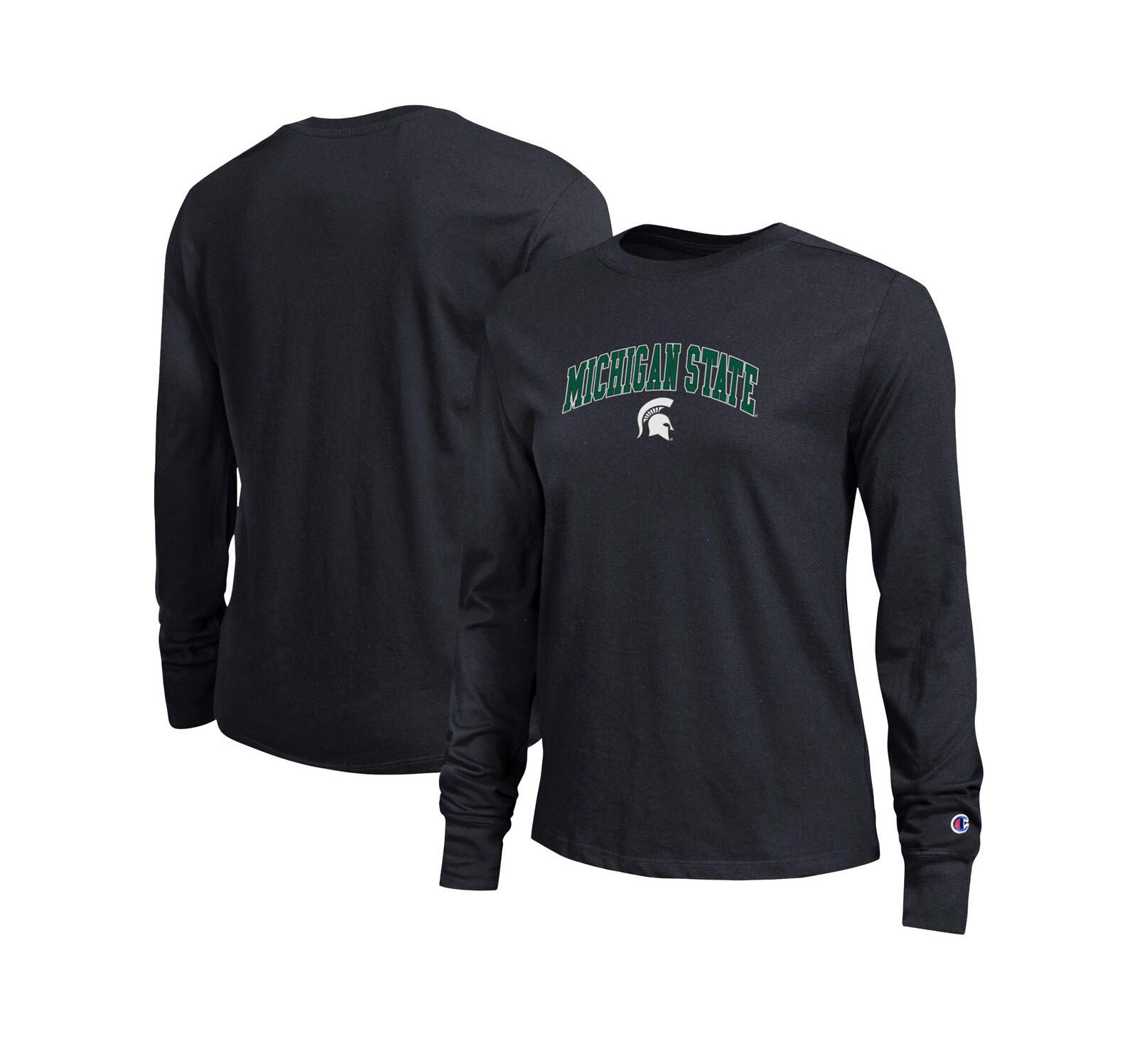 Champion Women's Black Michigan State Spartans Arch Over Logo Long Sleeve T-Shirt
