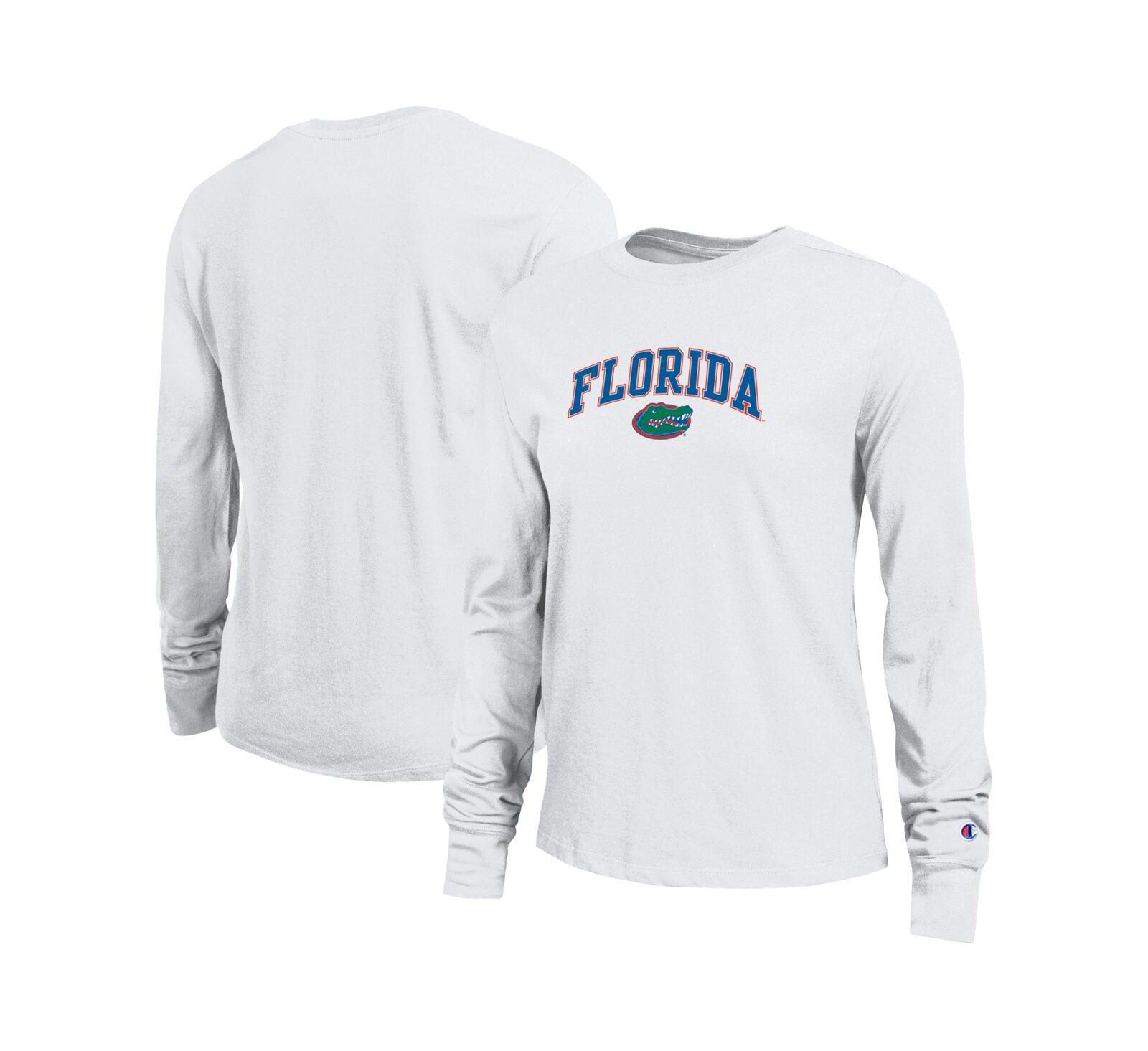 Champion Women's White Florida Gators Arch Over Logo Long Sleeve T-Shirt