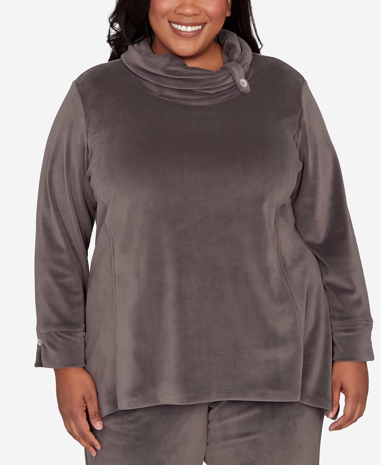 Alfred Dunner Plus Size Calm Luxe Cowl Neck Top