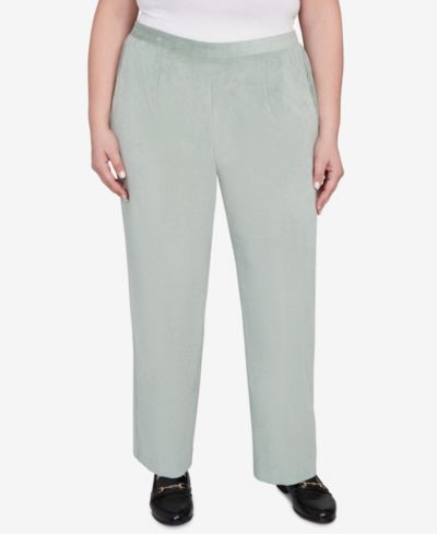 Alfred Dunner Plus Size Stockbridge Pull-On Corduroy Flat Front Average Length Pant