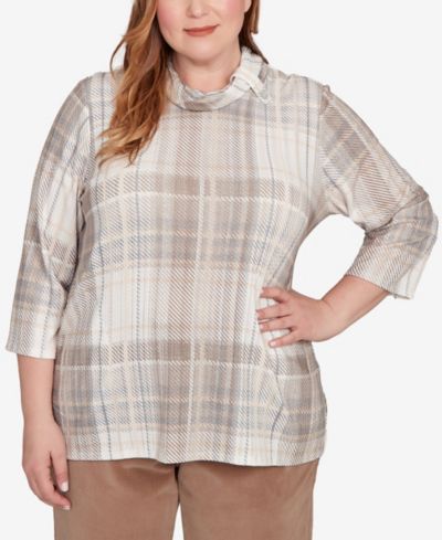 Женский трикотажный топ Alfred Dunner Plus Size Vienna Draped Cowl Neckline