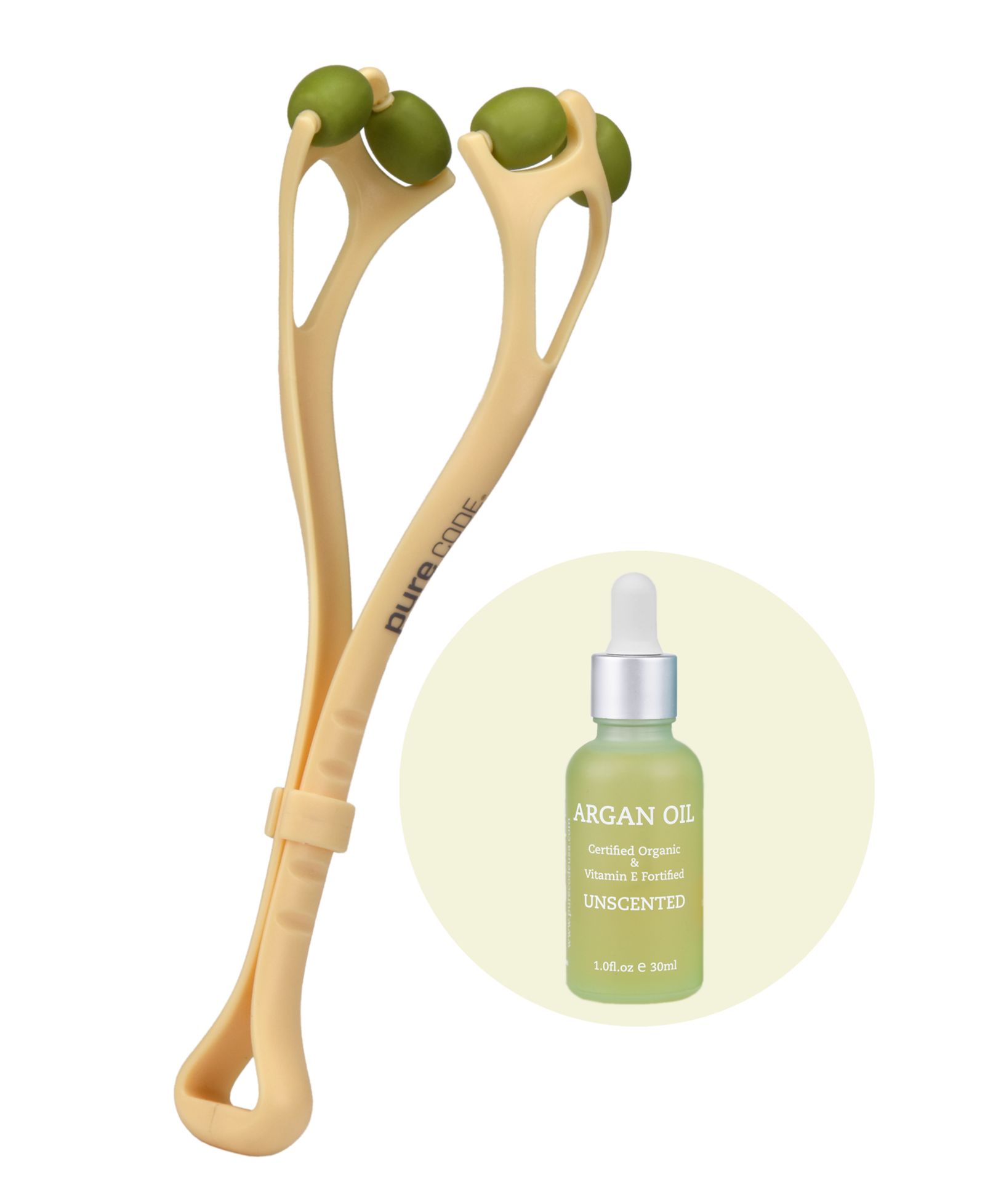 PURECODE набор для омоложения VitaSculpt Face Roller & Argan Oil 30ml