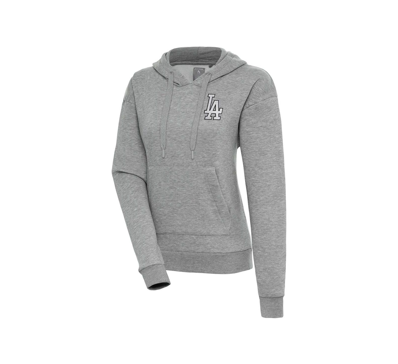 Женское худи Antigua Los Angeles Dodgers Heather Gray Metallic Victory