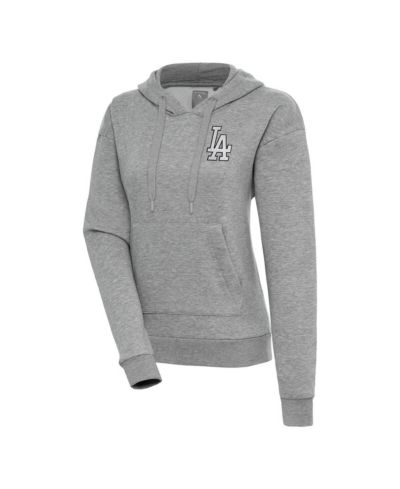 Женское худи Antigua Los Angeles Dodgers Heather Gray Metallic Victory