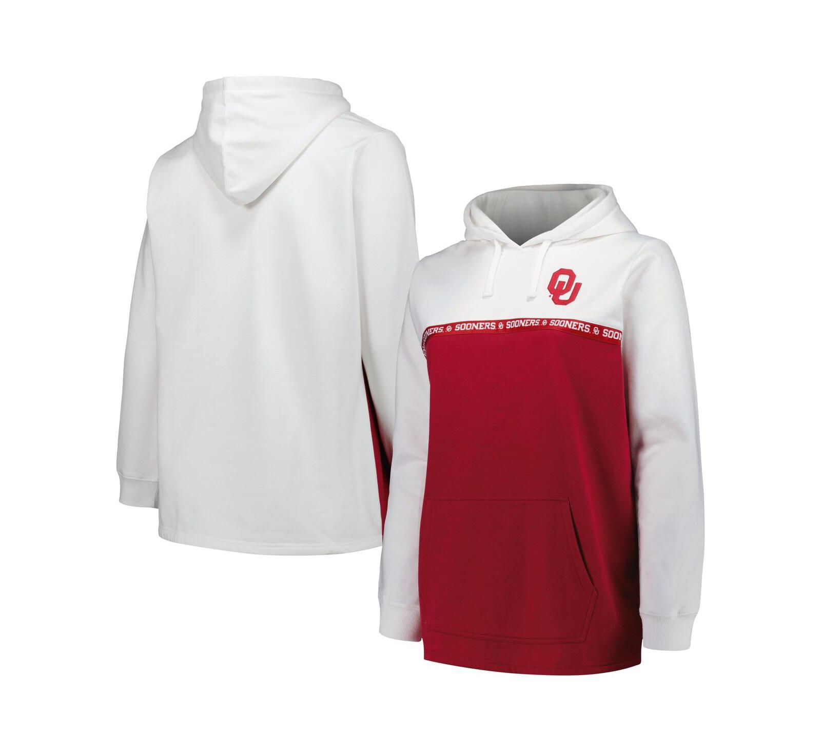 Женское худи Profile Oklahoma Sooners Plus Size Taping Pullover