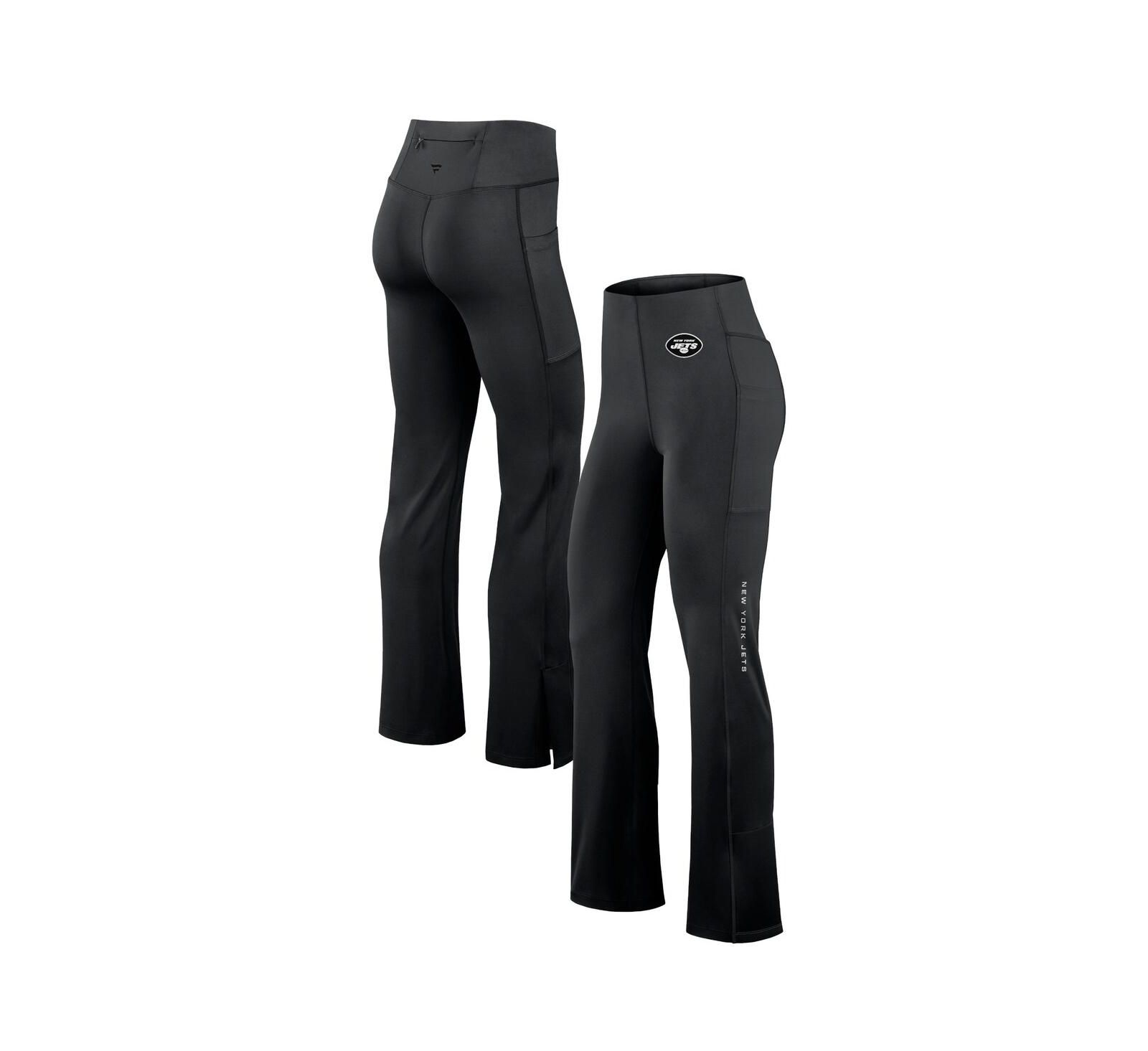 Fanatics Women's Black New York Jets Studio Fitted Flared Leggings