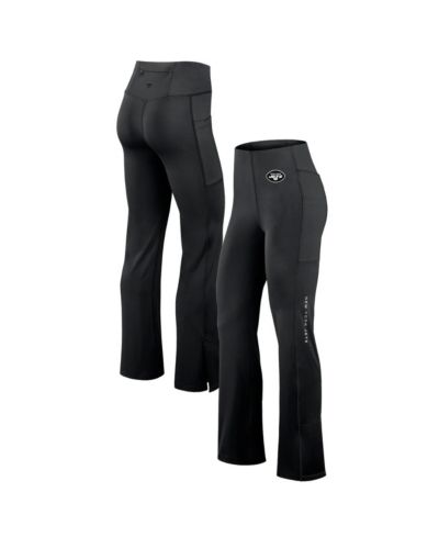 Женские облегающие леггинсы Fanatics Black New York Jets Studio с расклешенными штанинами