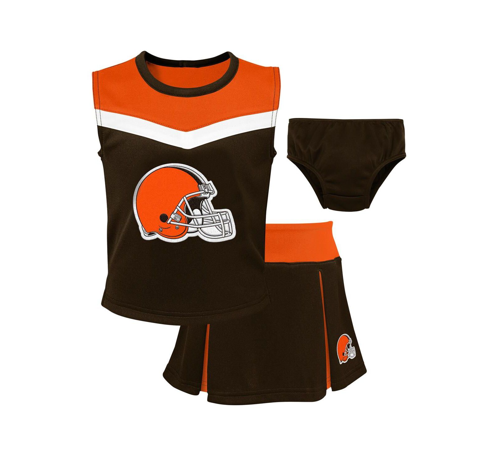 Детский комплект Outerstuff Girls Preschool 2-Piece Brown Cleveland Browns Spirit Cheerleader