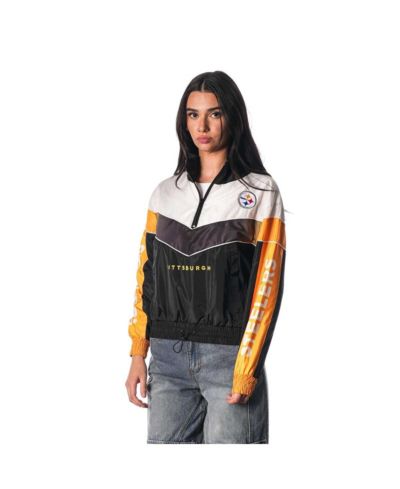 The Wild Collective Женская черная спортивная толстовка на молнии 1/4 zip Pittsburgh Steelers