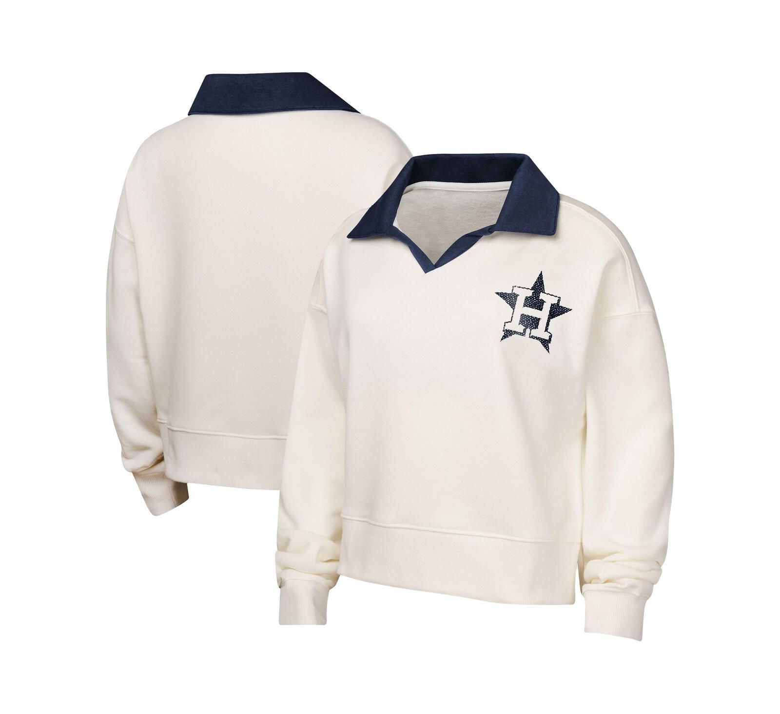 Outerstuff свитшот Big Girls белый с воротником V-образным и принтом Houston Astros