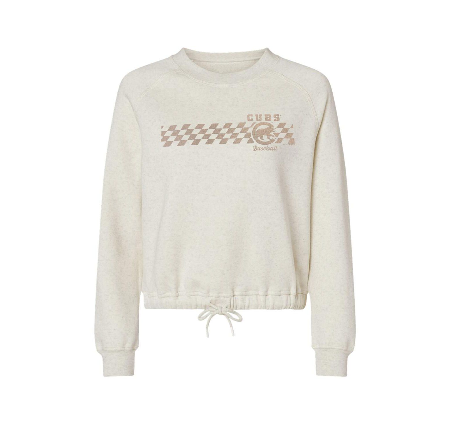 Soft As A Grape Женский свитшот в клетку Chicago Cubs Tonal Checkered