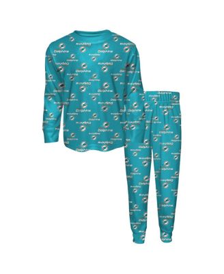 Комплект из футболки с длинным рукавом и брюк Outerstuff Aqua Miami Dolphins для мальчиков и девочек