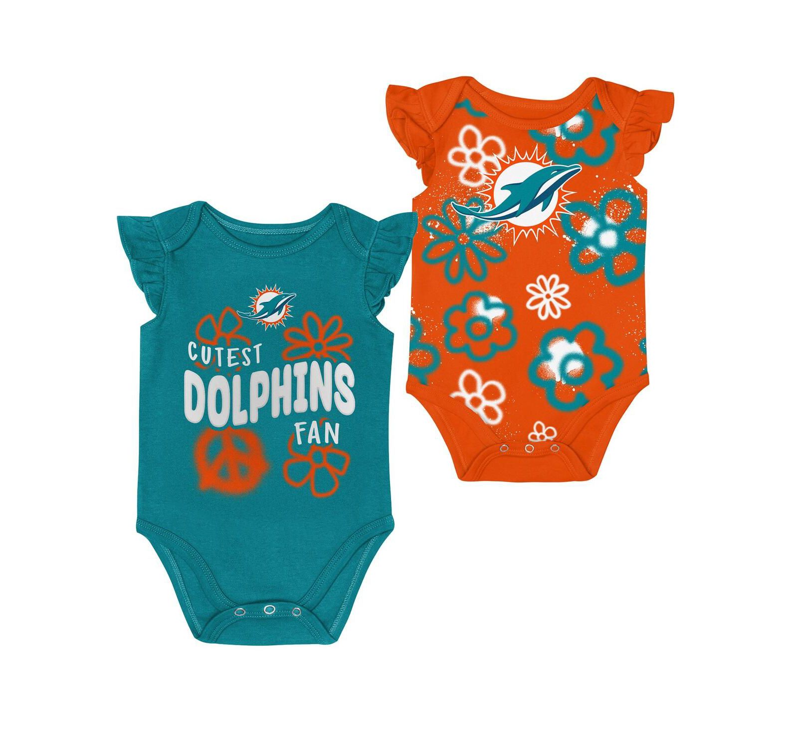 Outerstuff Baby Girls 2-Piece Miami Dolphins The Sunshine Bodysuit Set