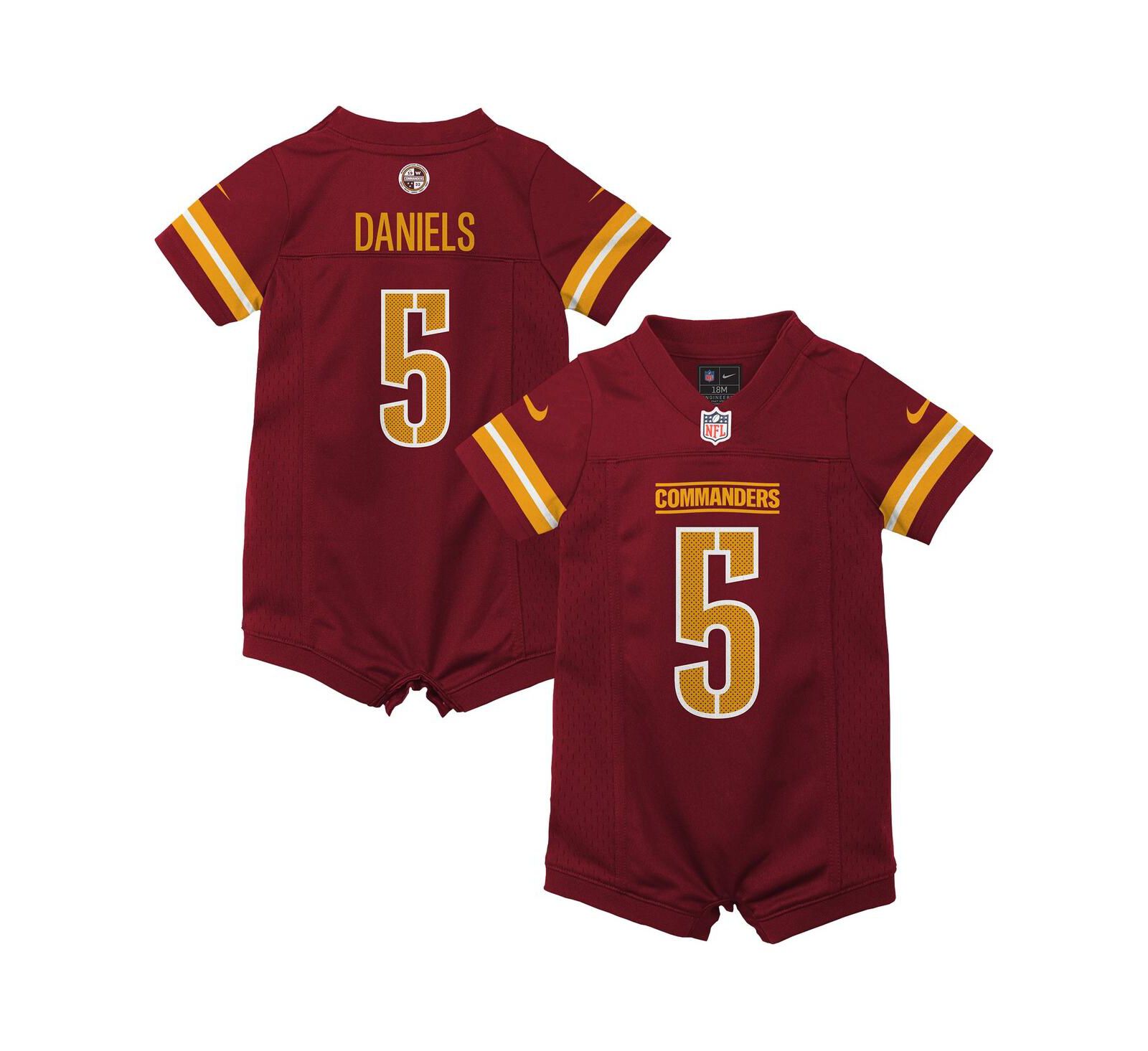 Детский комбинезон Nike Jayden Daniels Burgundy Washington Commanders Game Romper Jersey