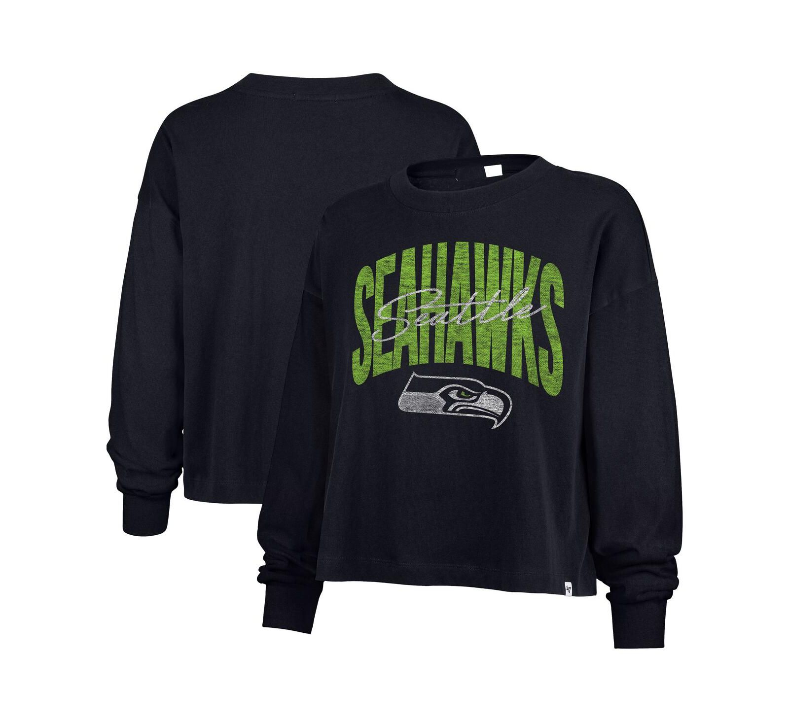 Женская футболка '47 Brand College Navy Seattle Seahawks Muse Sydney с длинным рукавом