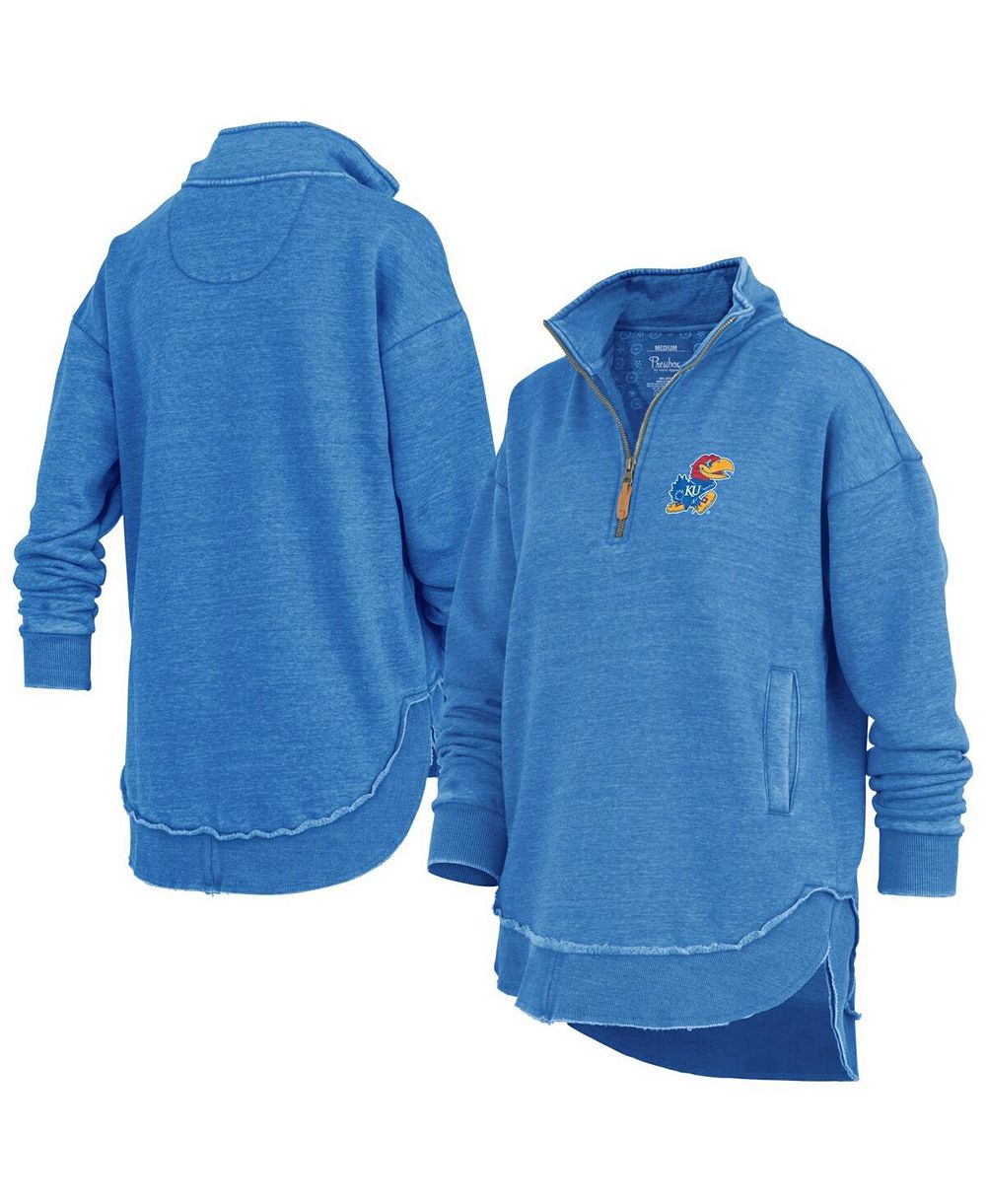 Женский пуловер Pressbox Kansas Jayhawks Northfork Sojourn Poncho Quarter-Zip