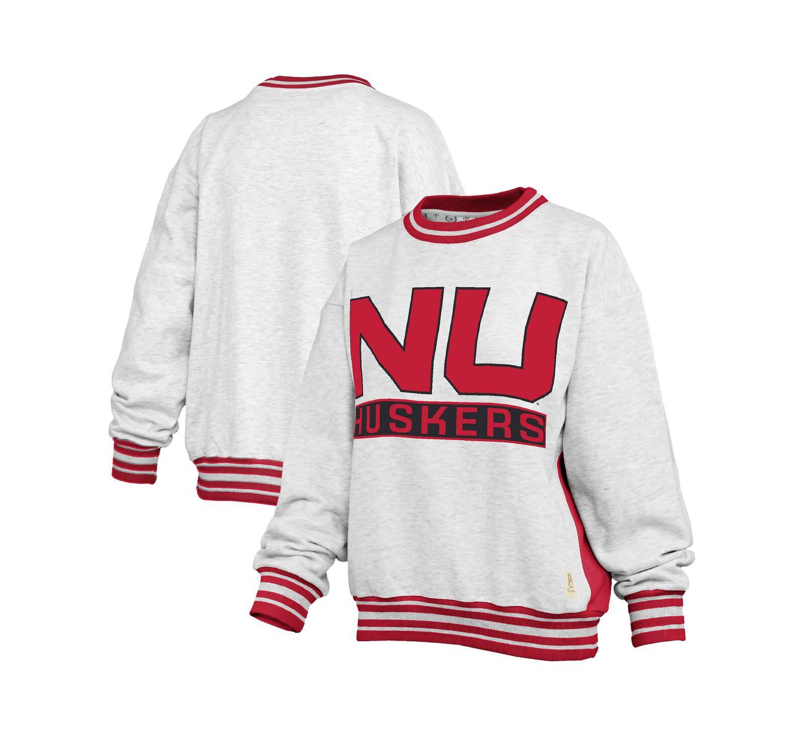 Женское свитшот Pressbox Nebraska Huskers Endzone Crewneck серое/алое