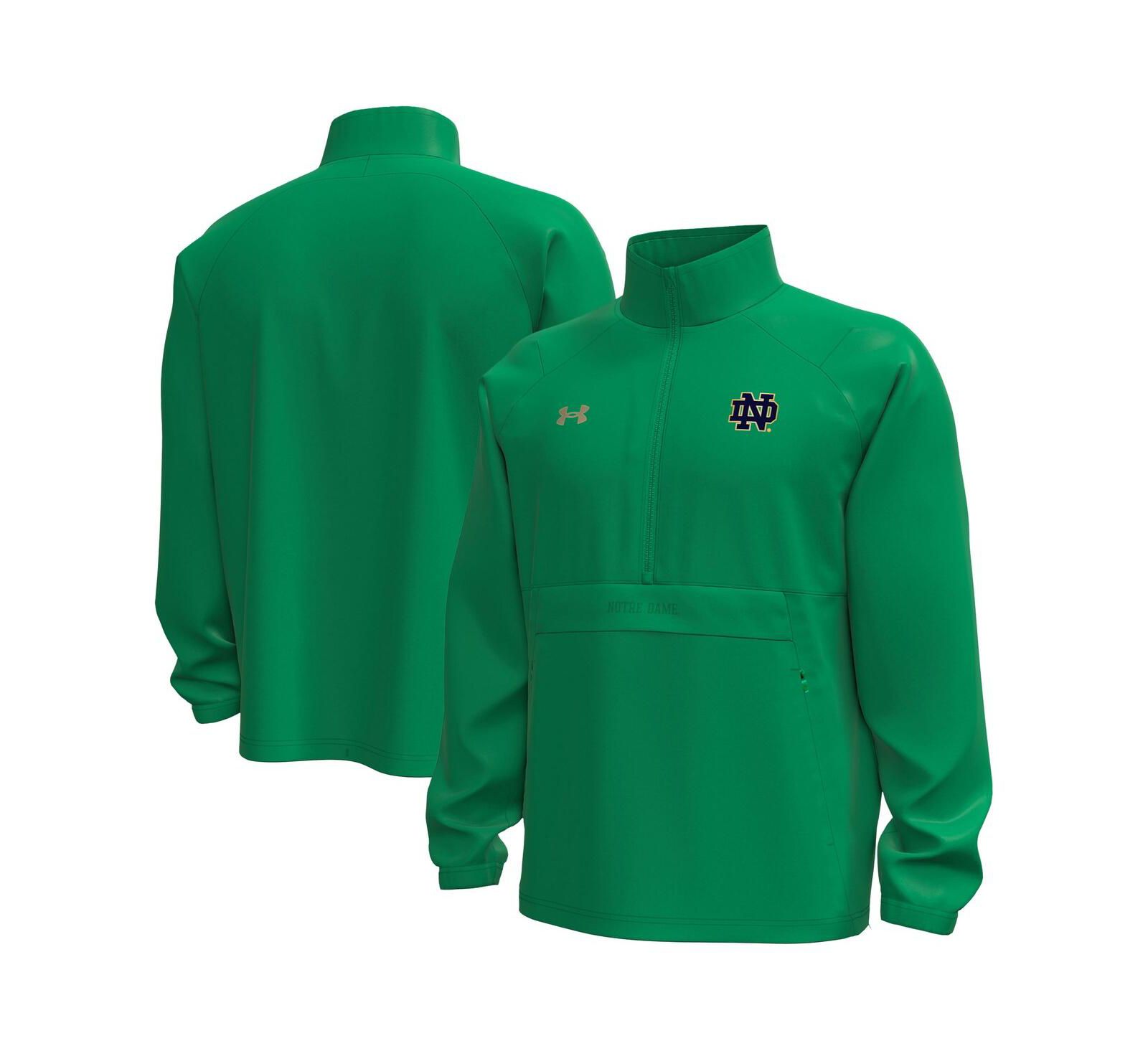 Under Armour Men's Green Notre Dame Fighting Irish Unstoppable Woven Anorak Storm Tech Half-Zip Jacket