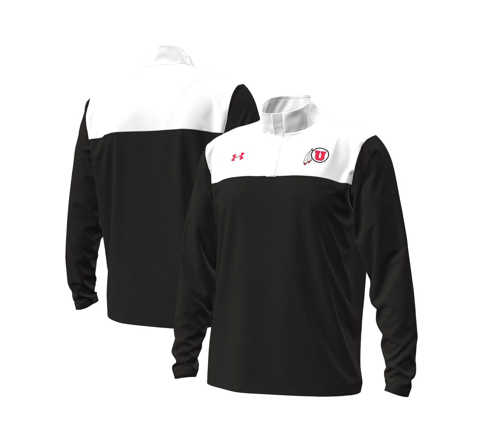 Мужская толстовка Under Armour Utah Utes, черная/белая, с молнией на четверть