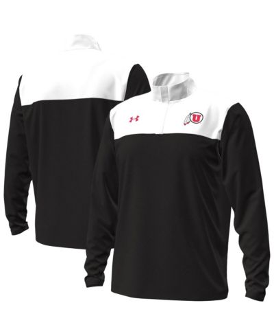Мужская толстовка Under Armour Utah Utes, черная/белая, с молнией на четверть