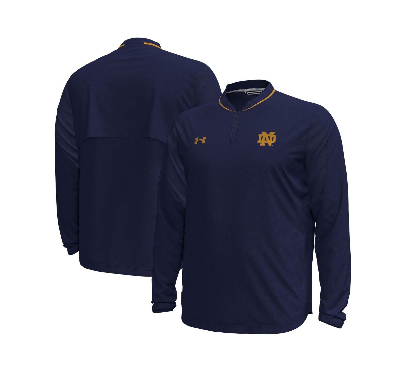 Мужская куртка Under Armour Navy Notre Dame Fighting Irish Motivate Long Sleeve Quarter-Zip