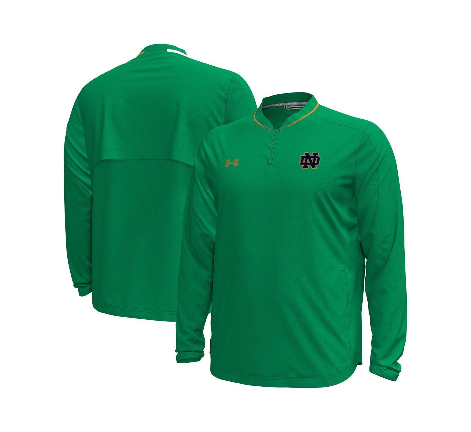 Under Armour Men's Green Notre Dame Fighting Irish Motivate Long Sleeve Quarter-Zip Jacket