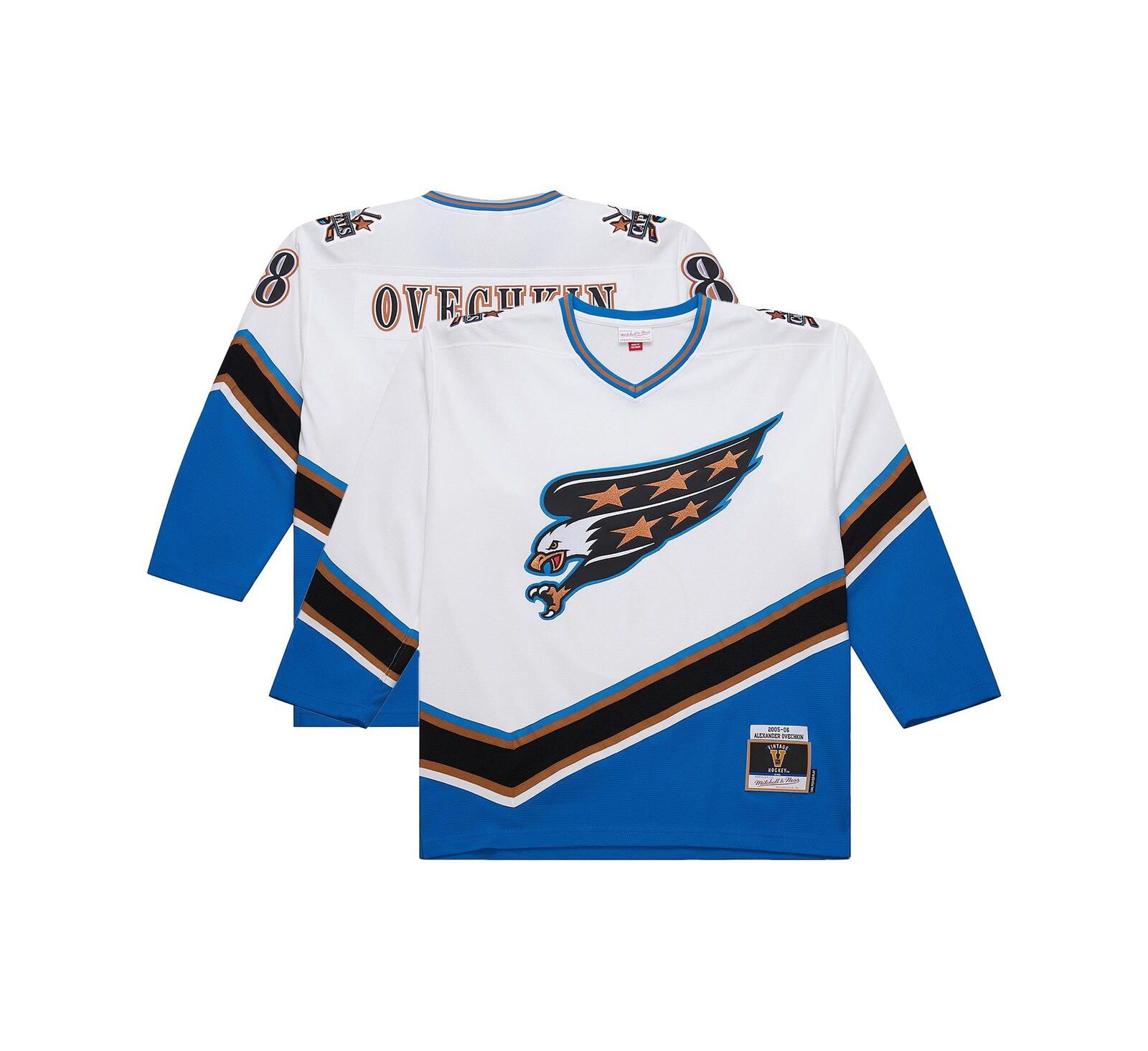 Мужская джерси Mitchell & Ness Alexander Ovechkin White Washington Capitals Big & Tall 2005/06 Power Play
