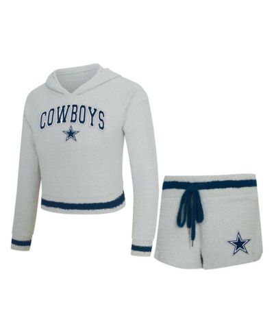 Женский комплект Concepts Sport Dallas Cowboys: худи с длинным рукавом и шорты, 2 части, серый