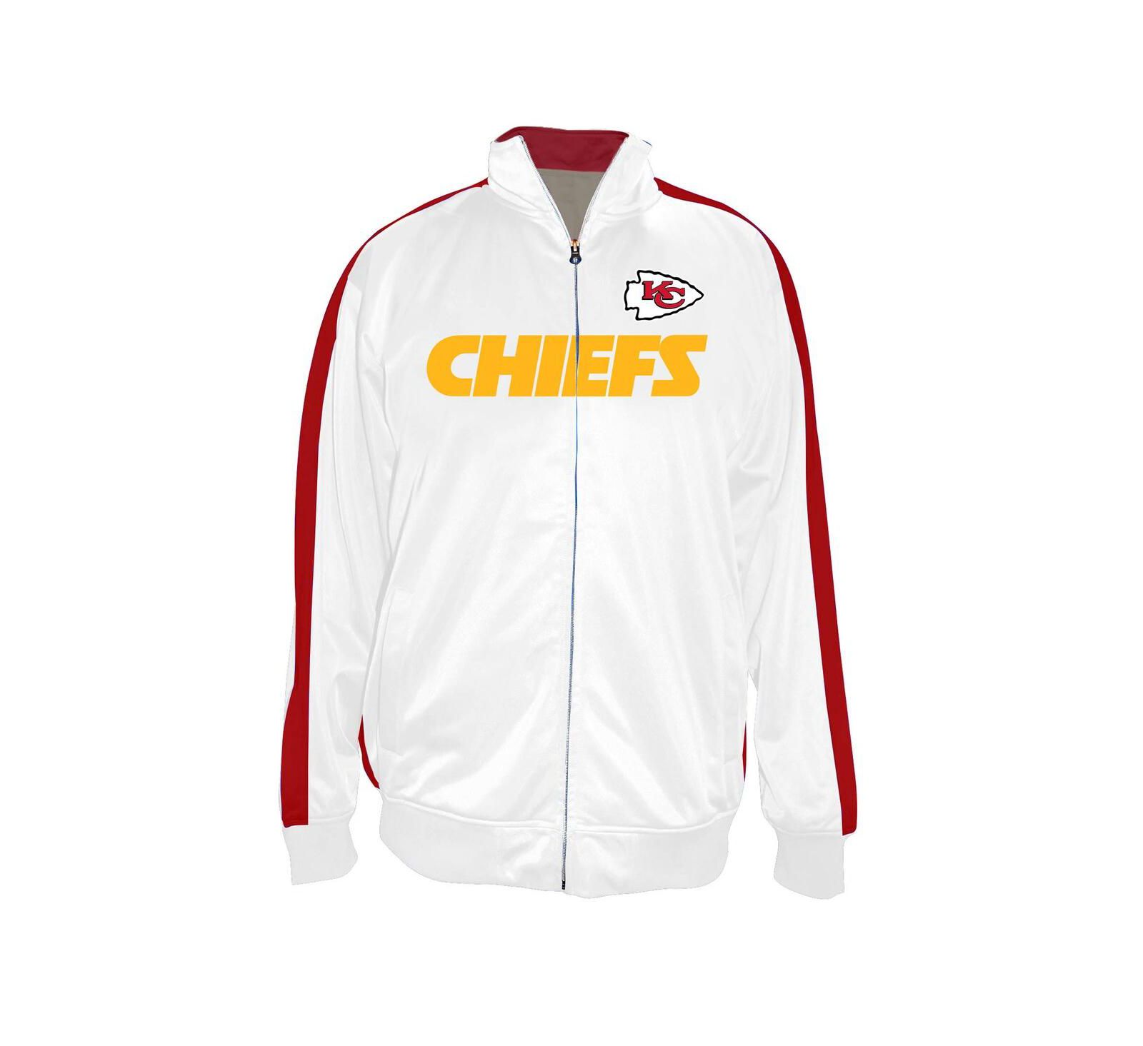 Fanatics Men's White Kansas City Chiefs Big & Tall Tricot Full-Zip Track Jacket