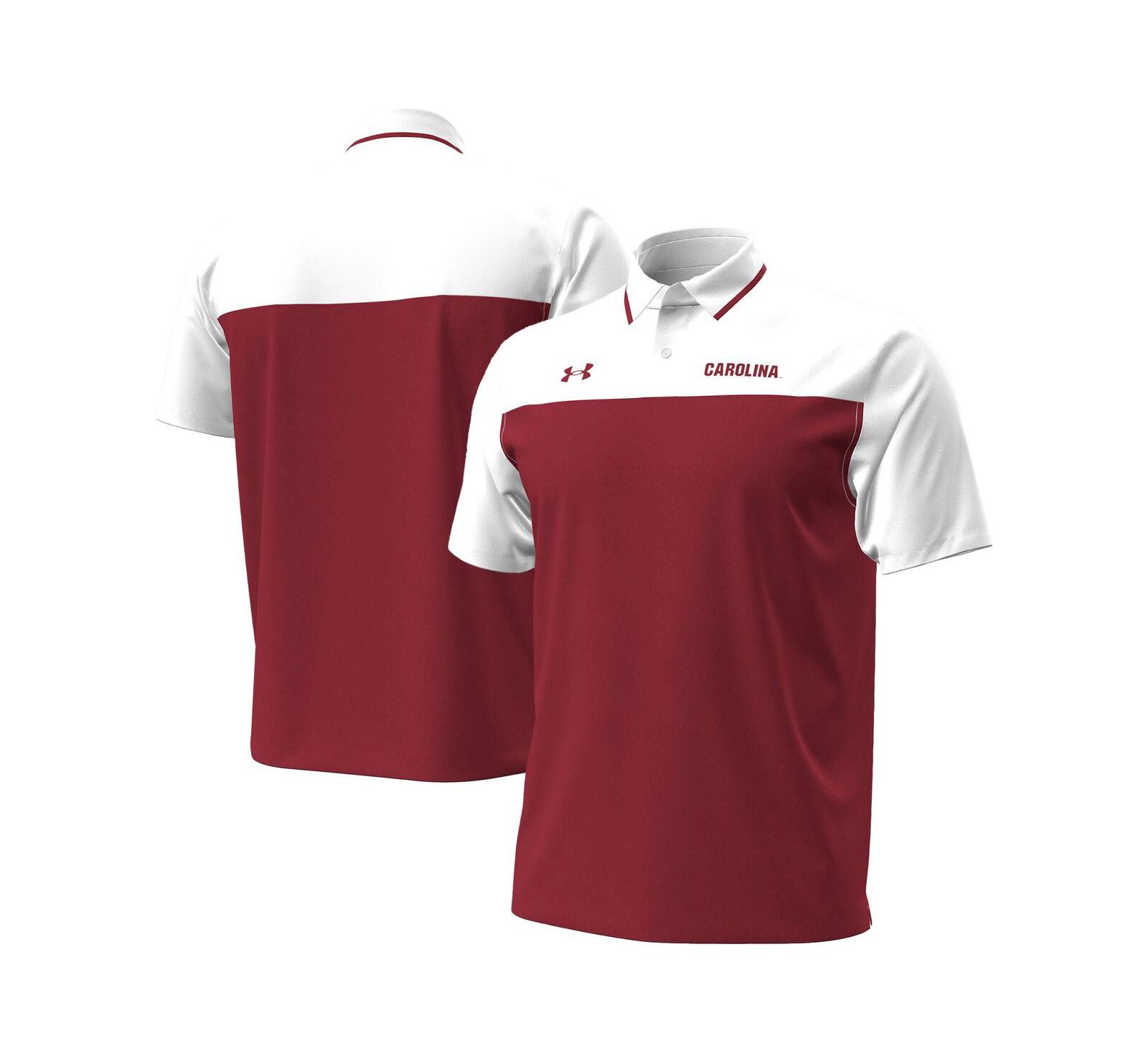 Under Armour Men's Garnet/White South Carolina Gamecocks Green Blocked Polo Shirt